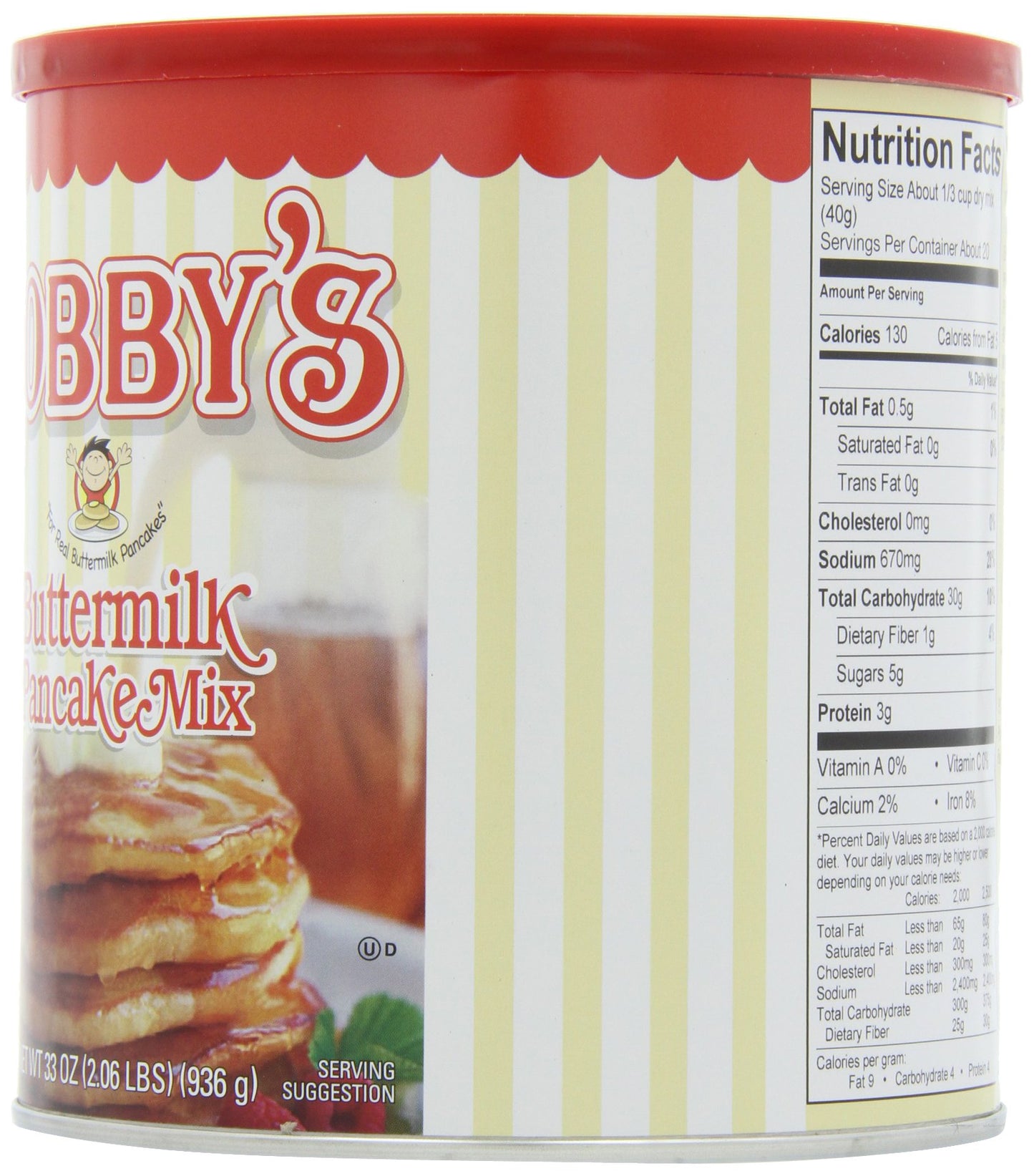 Golden Malted Robby's Buttermilk Pancake Mix, 33-Ounce Cans (Pack of 3)