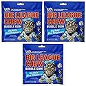 Big League Chew Blue Raspberry Bubble Gum 3-Pack - 2.12oz Packets - Big Rally Blue Raspberry Baseball Gum - Baseball Candy Set for Treats, Party