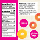 Snak Club Peach Rings Gummy Candy, Fruit Flavored Candy Gummies, Soft and Chewy, Gluten-Free and Vegan Snacks, 16 oz Resealable Bag