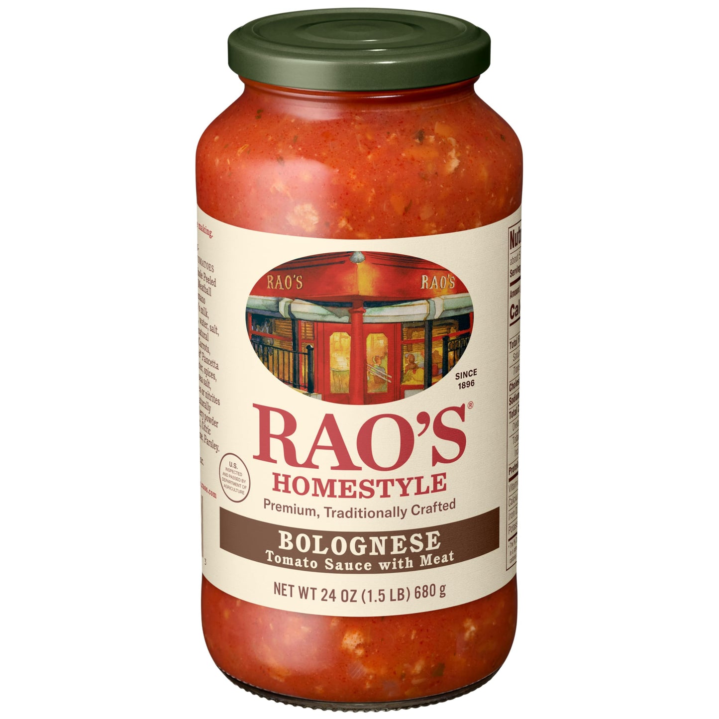 Rao's Homemade Bolognese Sauce 24 oz, Tomato Sauce, All Purpose, Keto Friendly Pasta Sauce, Premium Quality Tomatoes from Italy, Beef, Pork & Pancetta