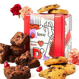 David’s Cookies Gluten-Free Assorted Cookies And Brownies 2Lbs - Comes In A Beautiful Love-Themed Tin Gift Box - Delicious Gourmet Food Gift For Loved
