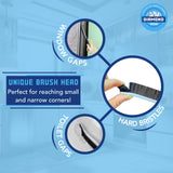 Diamond Shine 2-Pack Hard Bristle Crevice Cleaning Brush - Scrub Grout, Gaps, Edges, Corners, Baseboards - Kitchen & Bathroom Scrubber