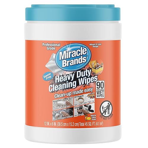 MiracleWipes for Heavy Duty Cleaning (90 Count) - All Purpose Cleaner, Kitchens, Bathrooms, Countertops, Hands, Indoors, Outdoors - Removes Grease
