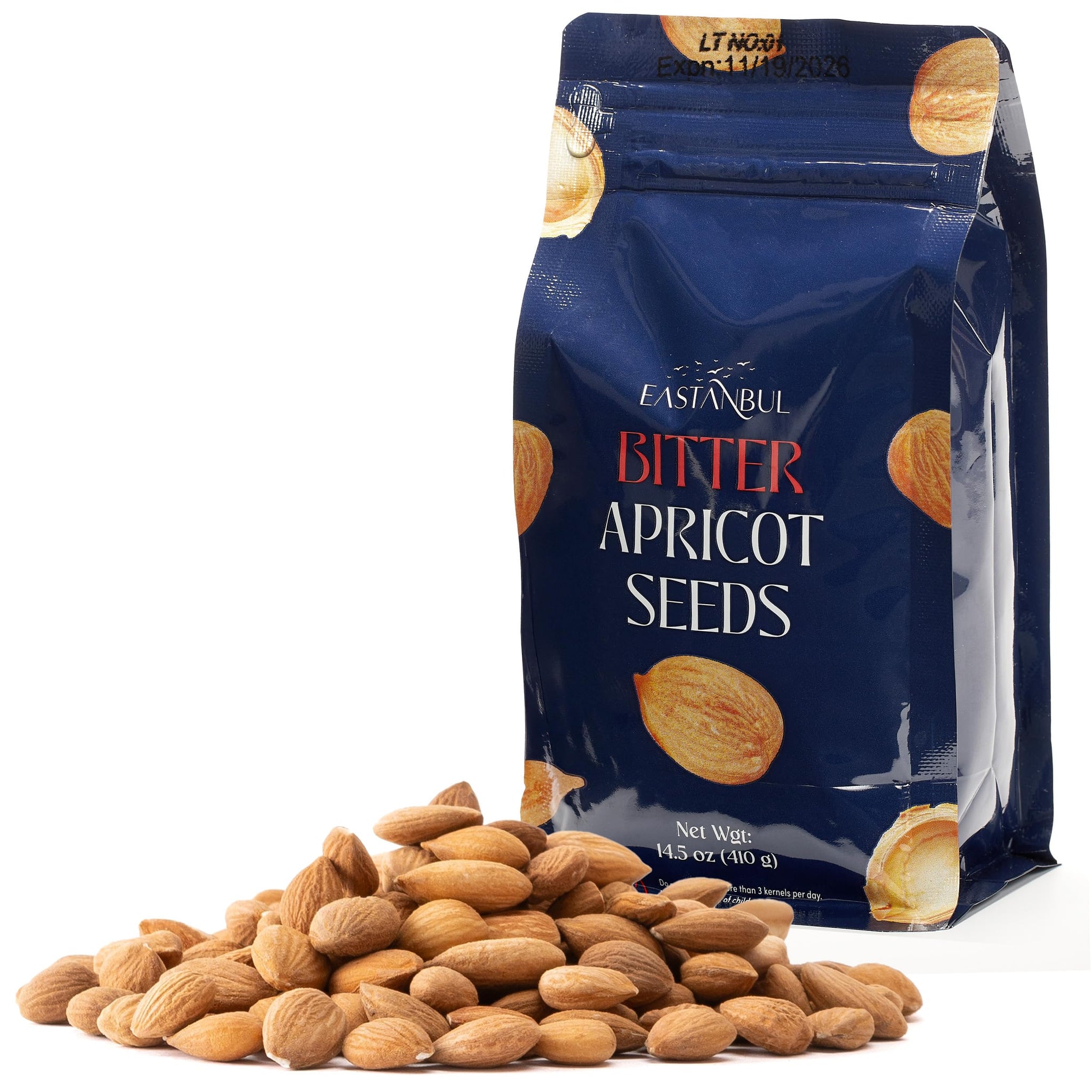 Eastanbul Apricot Seeds, 14.5oz, Apricot Kernels, Raw & Bitter Seeds, 100% Natural Farm Fresh Premium Bitter Kernels, Almondy from Turkey, Vegan