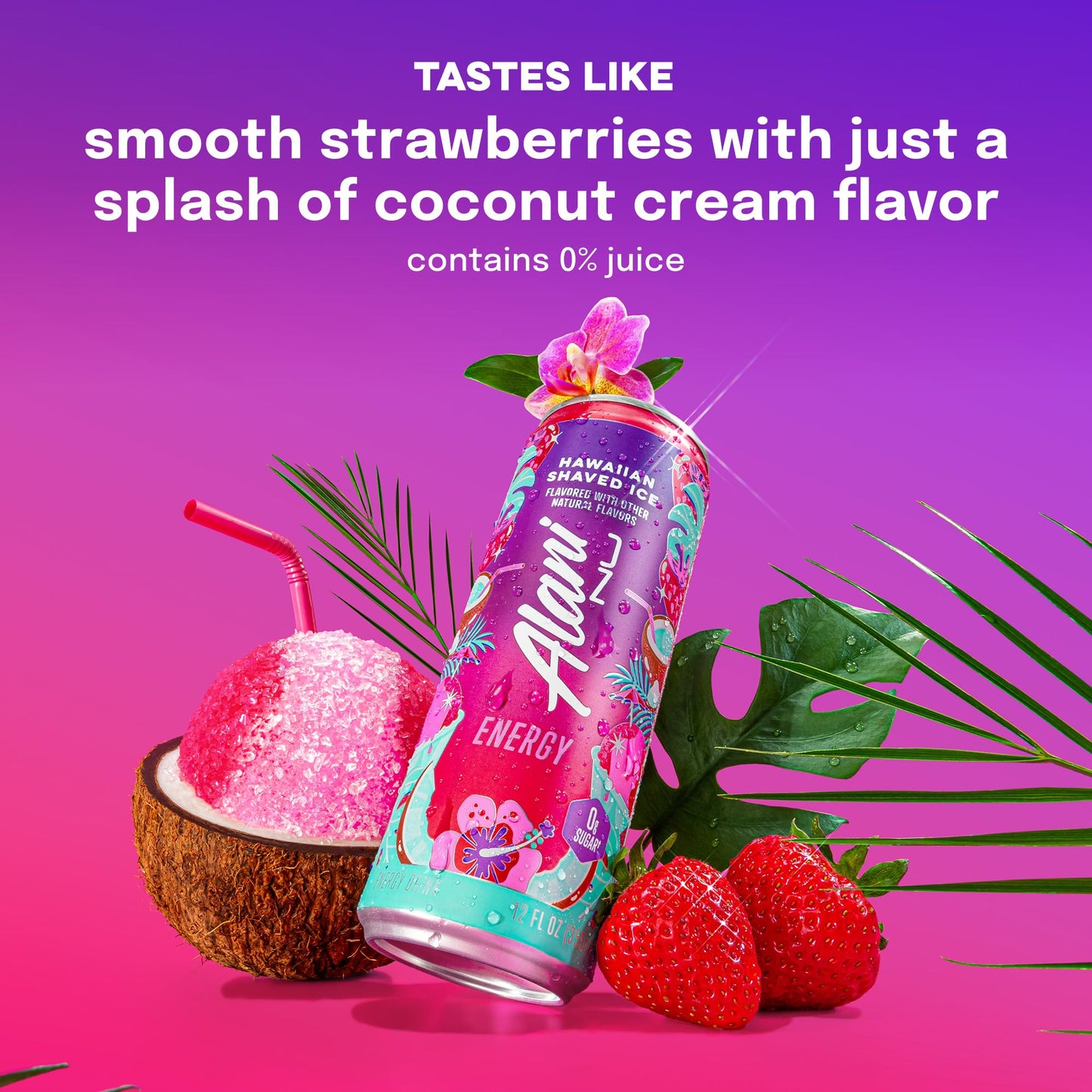 Alani Nu Hawaiian Shaved Ice Sugar Free Energy Drink (Pack of 12)