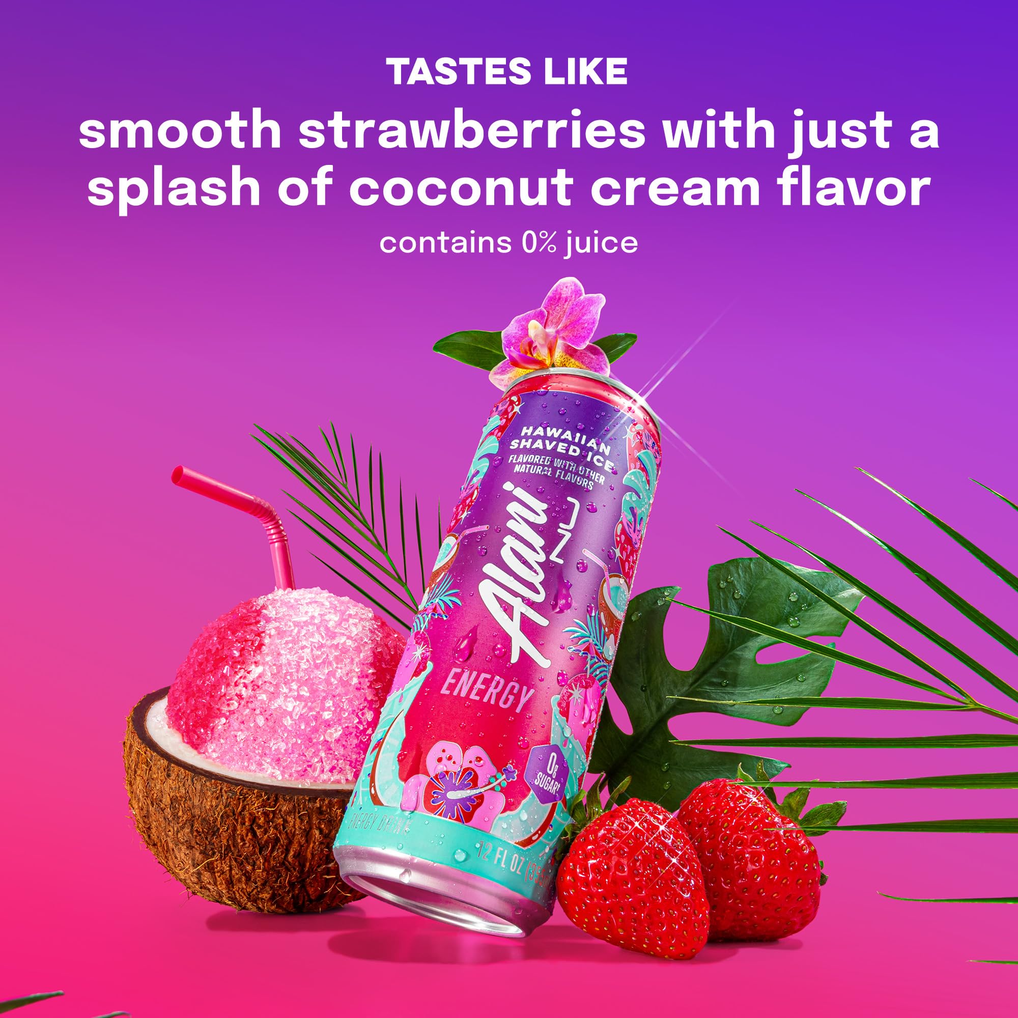 Alani Nu Hawaiian Shaved Ice Sugar Free Energy Drink (Pack of 12)