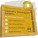 Sunny Goods Laundry Detergent Sheets with Plant Powered Stain-Fighting Enzymes - 60 Loads - Concentrated Liquidless Laundry Soap Sheets - Home