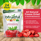 bfruitful Freeze Dried Strawberries, Freeze-Dried Strawberry Snacks with No Sugar Added, Vegan, Non GMO, Kosher, Fruit Bites for Kids and Adults, 0.56