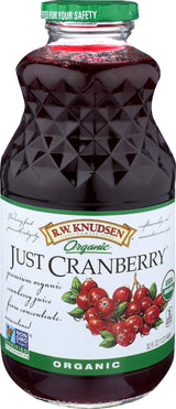 R.W. KNUDSEN, Juice, Og2, Just Cranberry, Pack of 6, Size 32 FZ, (Gluten Free GMO Free 95%+ Organic)