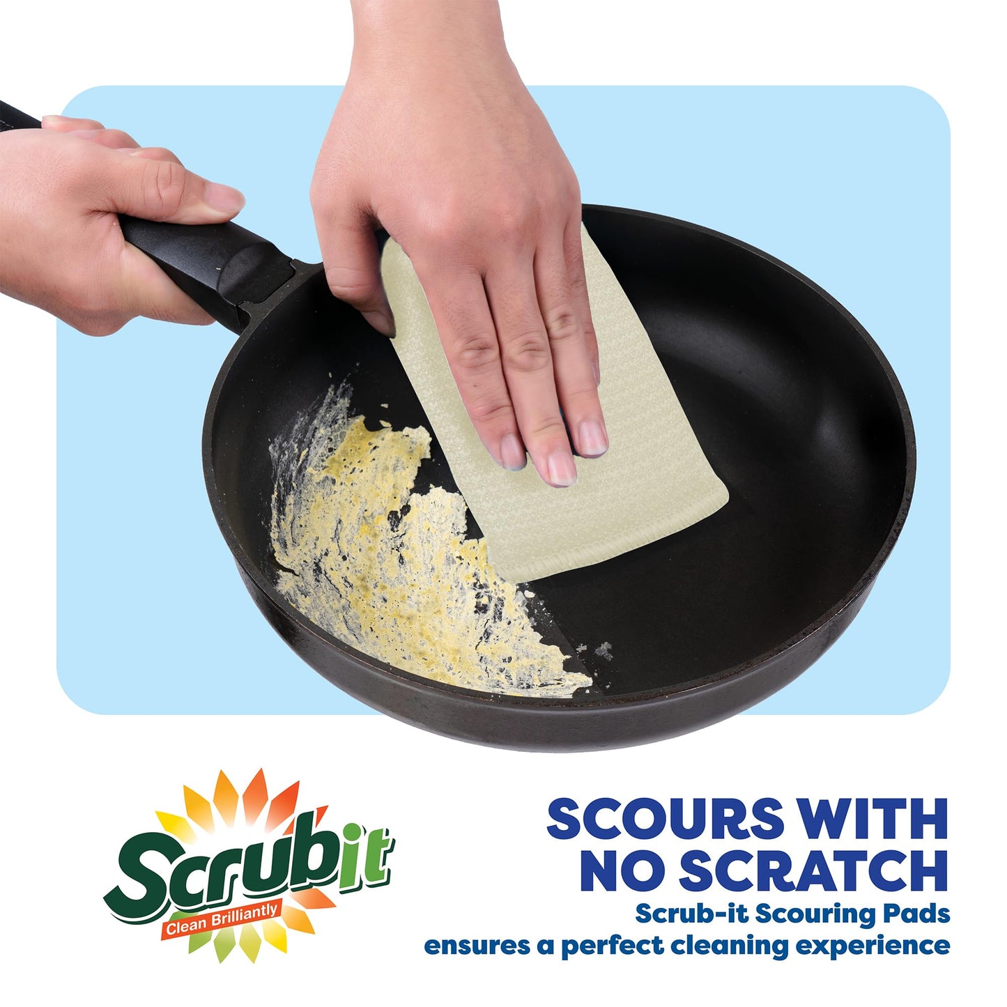 24 Pack Scrub Sponges Kitchen by SCRUBIT, Multi-Purpose Scouring Pads, Non-Scratch Cleaning Sponges for Dishes, Pots & Non-Stick Cookware - Long