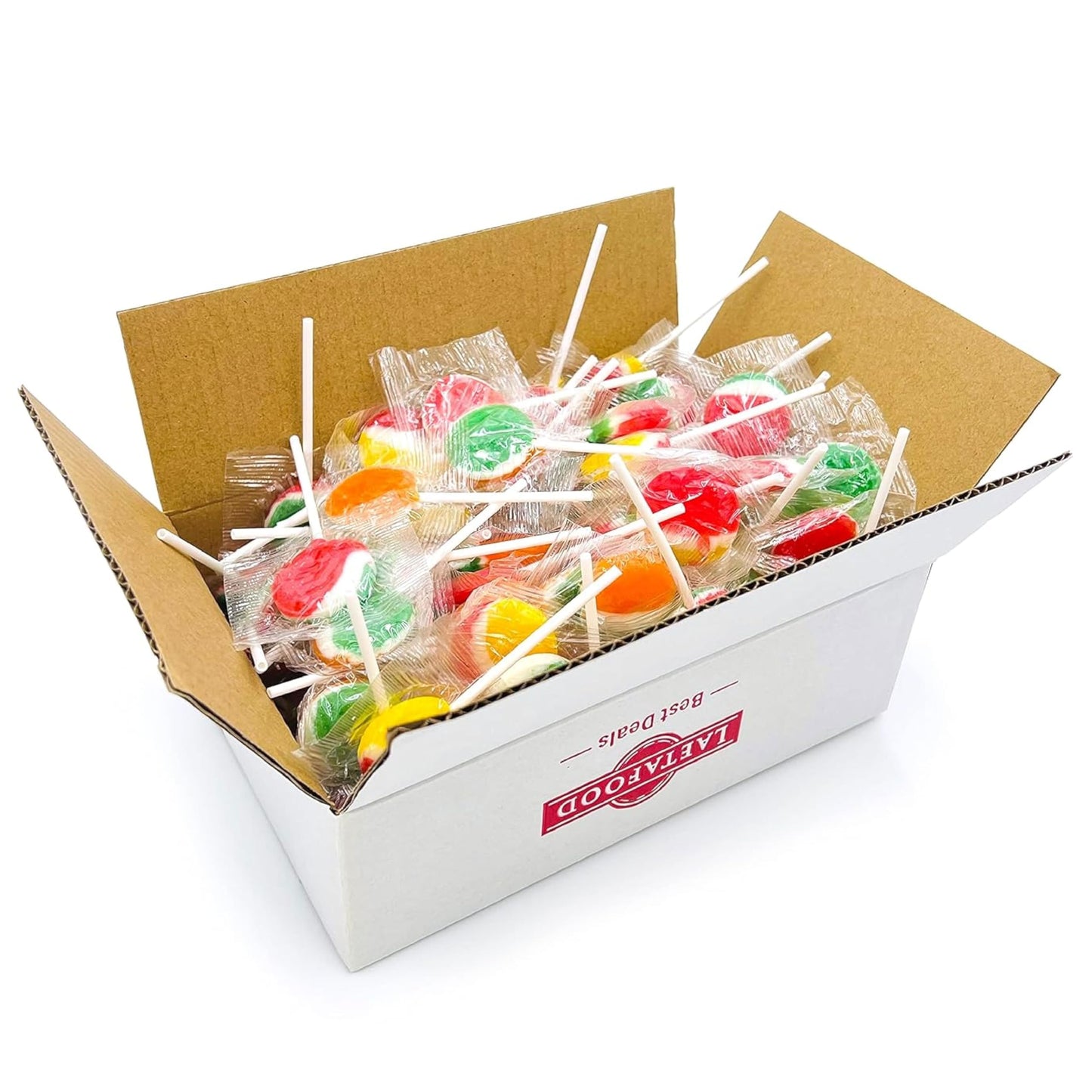 Fruit Lollipops | 80 Count - 2 Lb Box | Lollipops Individually Wrapped | Assorted Flavors Hard Candy Individually Wrapped | Fruit Suckers for Party