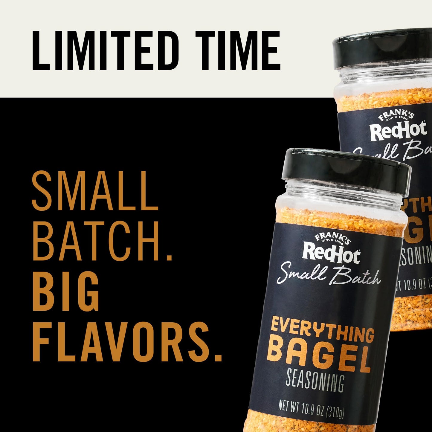 Frank’s RedHot Seasoning, Everything Bagel, Small Batch, Made for Chefs, Savory Flavor and Craveable Heat for Avocado Toast, Eggs, Grilled Meats,