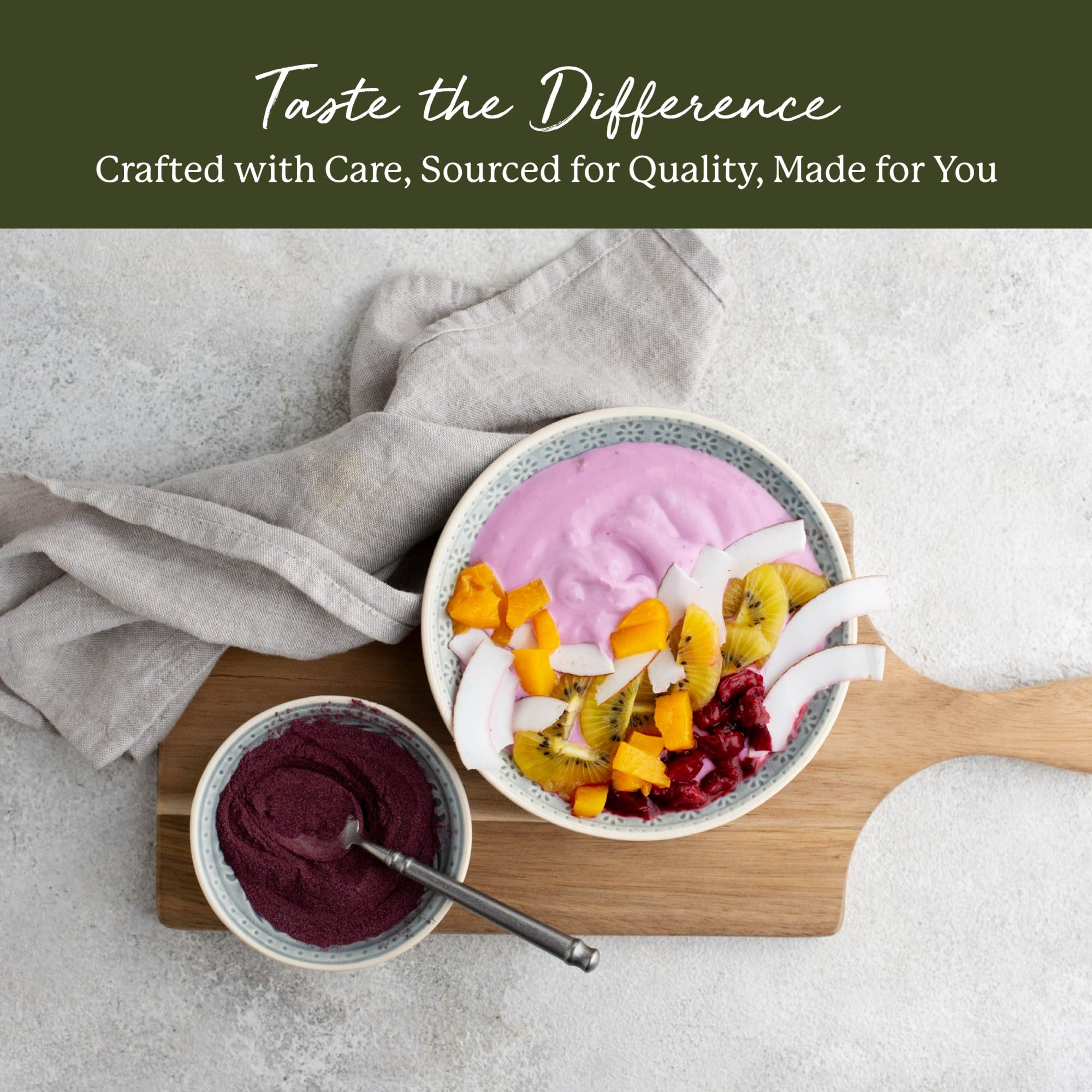 Starwest Botanicals Acai Berry Freeze Dried Powder Organic - Organic Acai for Bowls, Smoothies, Juice, Baked Goods, Yogurt & Cereal, Adds Coloring
