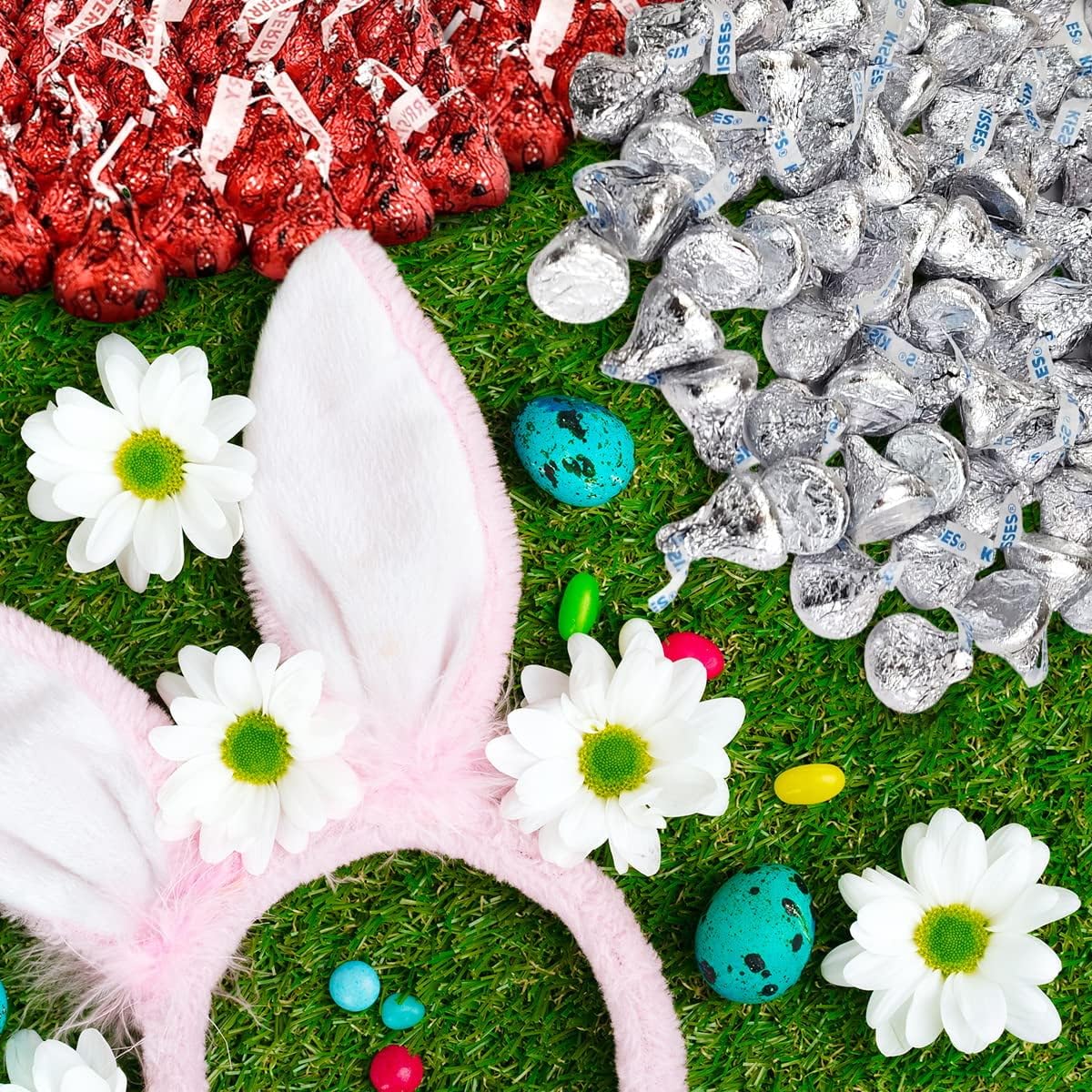 Candykrave Hershey'es Kisses Dipped Strawberry & Silver Chocolate Candy- 2lb (200 pcs) - Bulk Pack of Chocolate Covered Individually wrapped Bulk