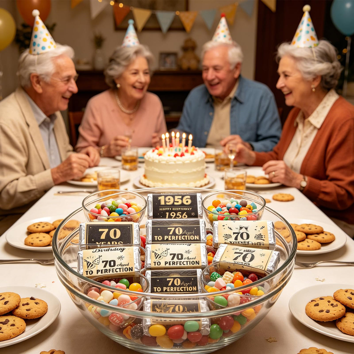 Hokinaa 70th Birthday Party Decorations - 100 Pcs Happy Back in 1956 Decor