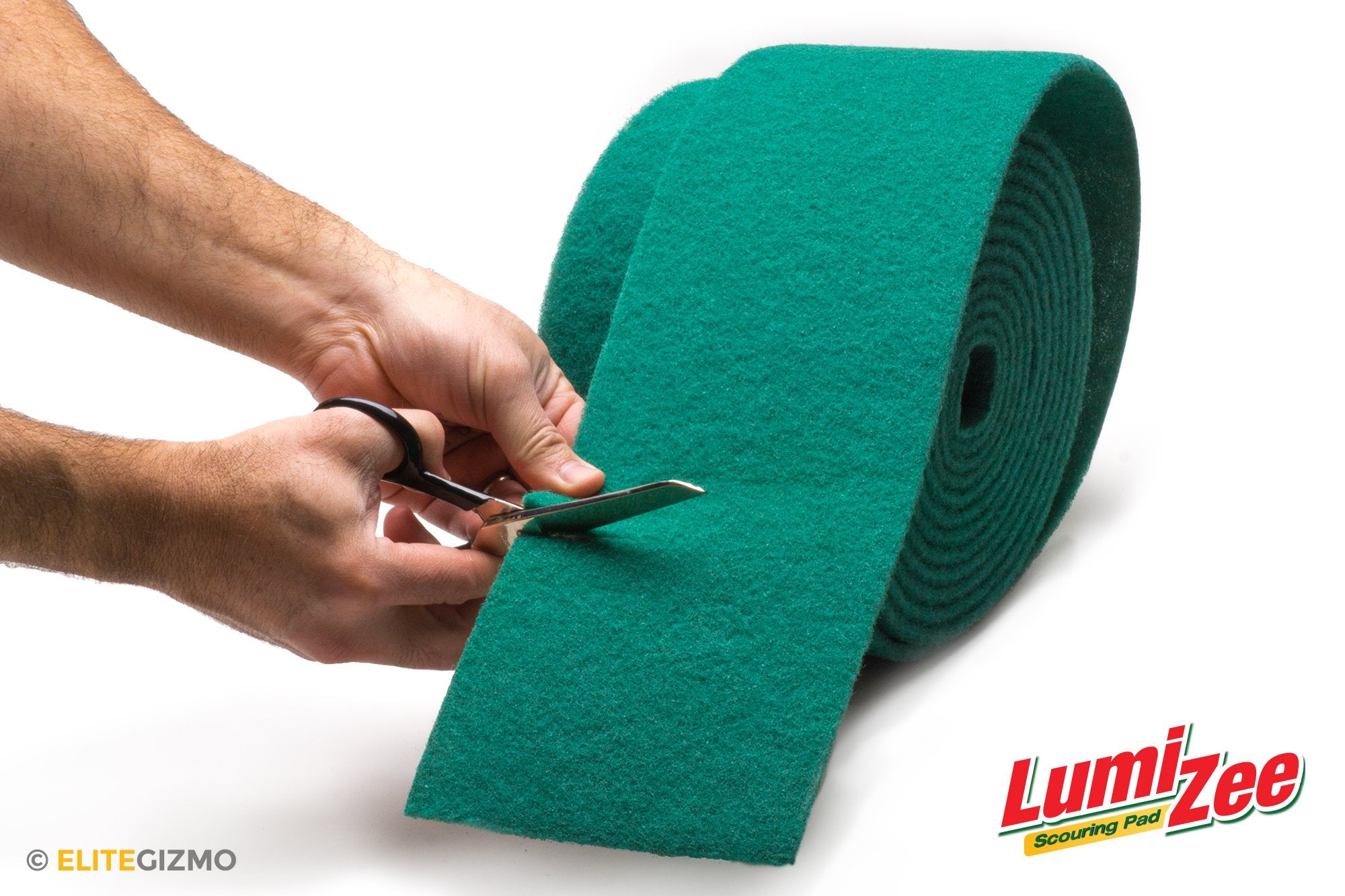 Green Scrubbing Pad Roll 19ft Economy Size Medium Duty Abrasive Scrub Sponge Scouring Pads 19ft x 6in x 0.3in (6m x 15cm x 8mm) Scrubby Tough Stains