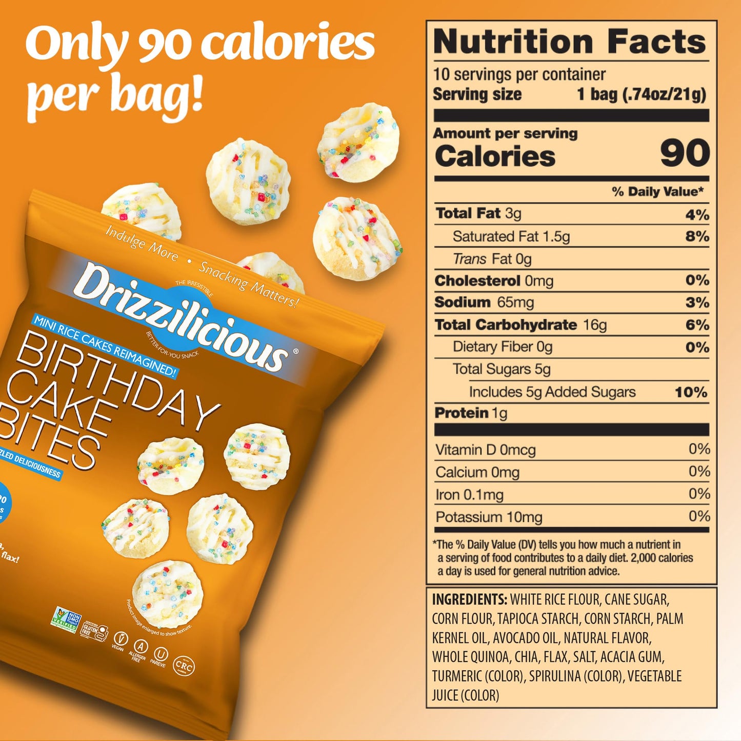 Drizzilicious Mini Rice Cakes Variety Pack - Rice Crisps, Healthy Snack for Adults and Kids, Flavored Rice Cakes, Vegan, Gluten Free, Allergen Free
