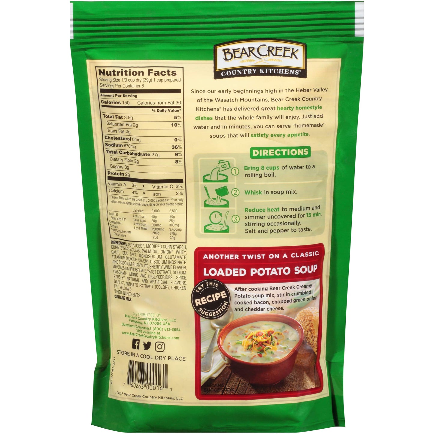 Bear Creek Country Kitchen Creamy Potato Soup Mix (Pack of 3)