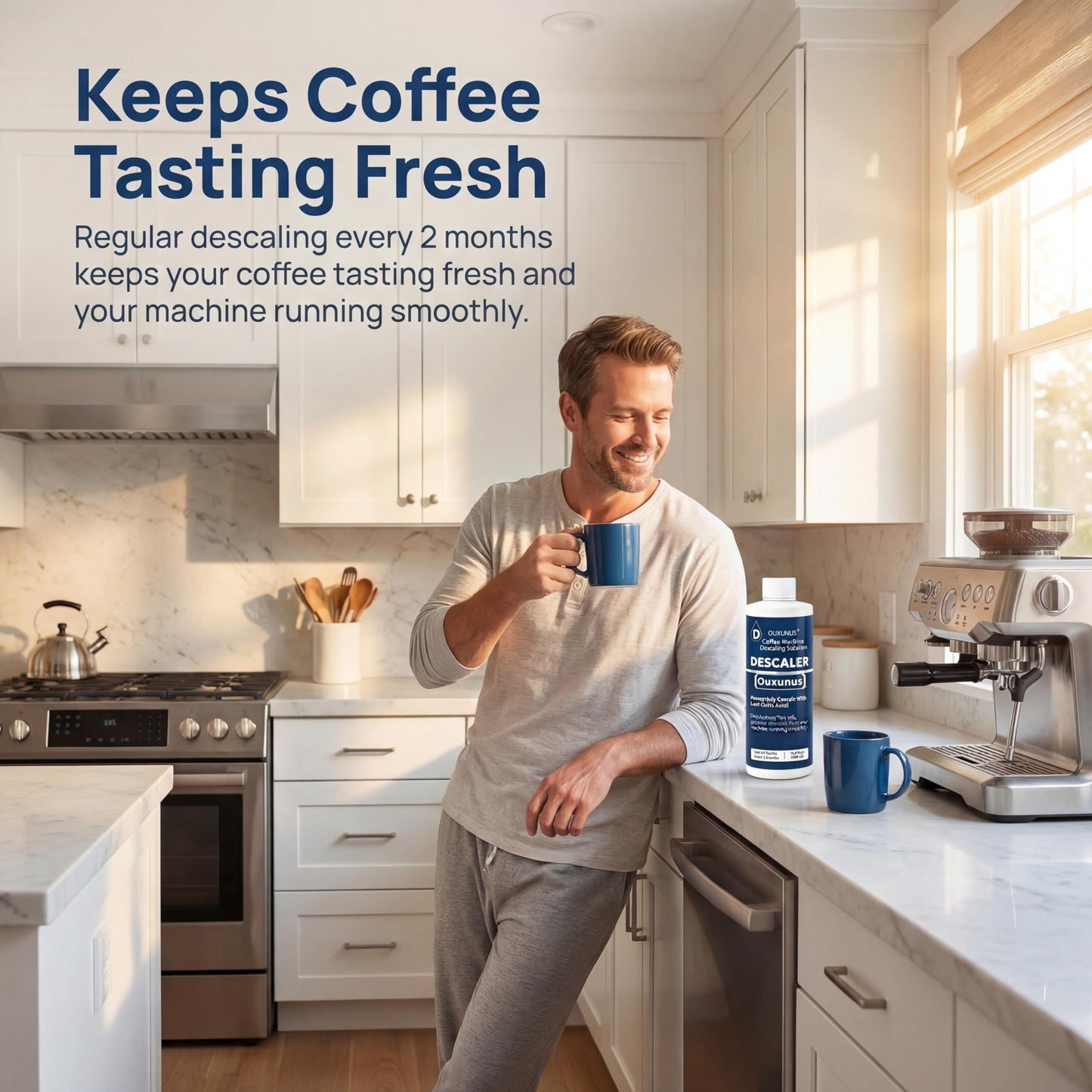 Ouxunus Descaling Solution for Compatible with DeLonghi?Krups?BLACK+DECKER?Mr Coffee Coffee Machines, Powerful Limescale Remover(5 Uses)