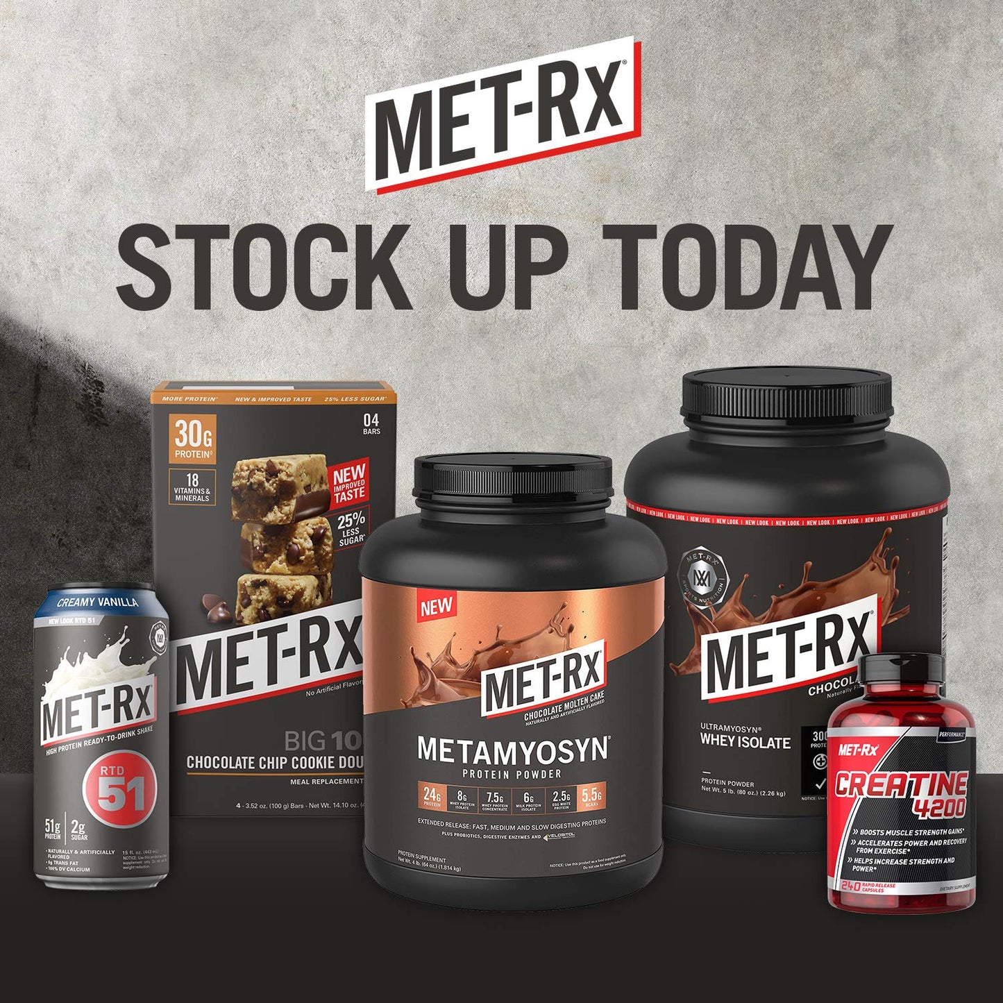 MET-Rx Big 100 Protein Bars, Meal Replacement Bars, Variety Pack - Super Cookie Crunch and Chocolate Chip Cookie Dough Bars, 12 Count, 3.52 Oz.