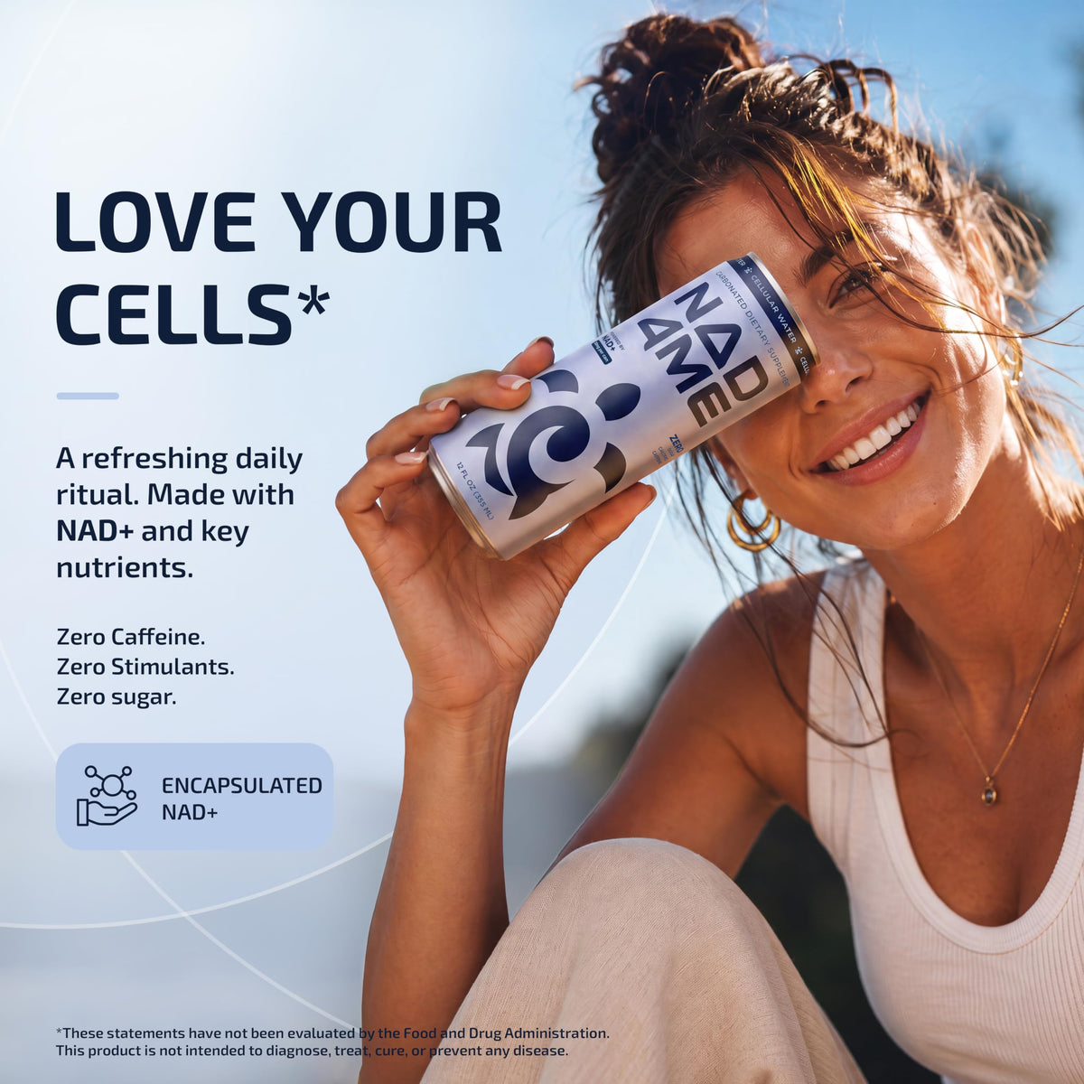 NAD4Me Cellular Energy Water, Zero Sugar, Zero Caffeine, 4-Pack