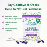 Good Natured Brand | Carpet Deodorizer & Freshener Powder | 31 oz Pet Odor Eliminator for Strong Odor & Pet Urine | Fresh Natural Lavender Scent |