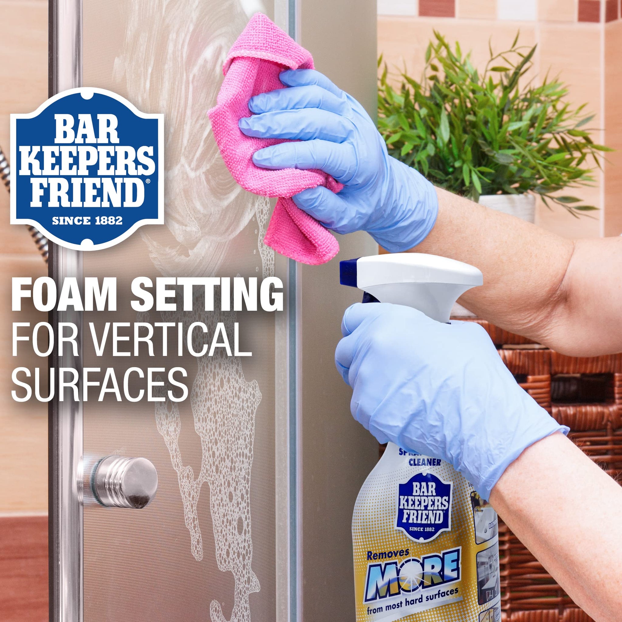 Bar Keepers Friend Cookware Cleanser Polish 13.5 oz and More Spray Foam Rust Stain Remover 25.4 oz Bundle