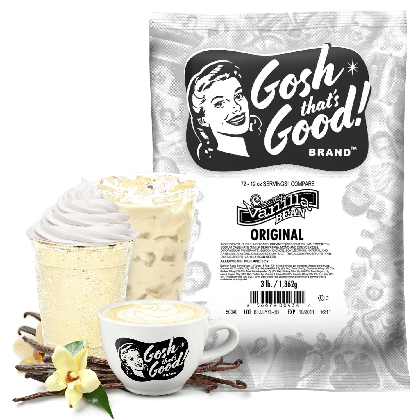 Gosh That’s Good! Creamy Vanilla Bean Flavor - 3 lb - No Syrups, No Preservatives