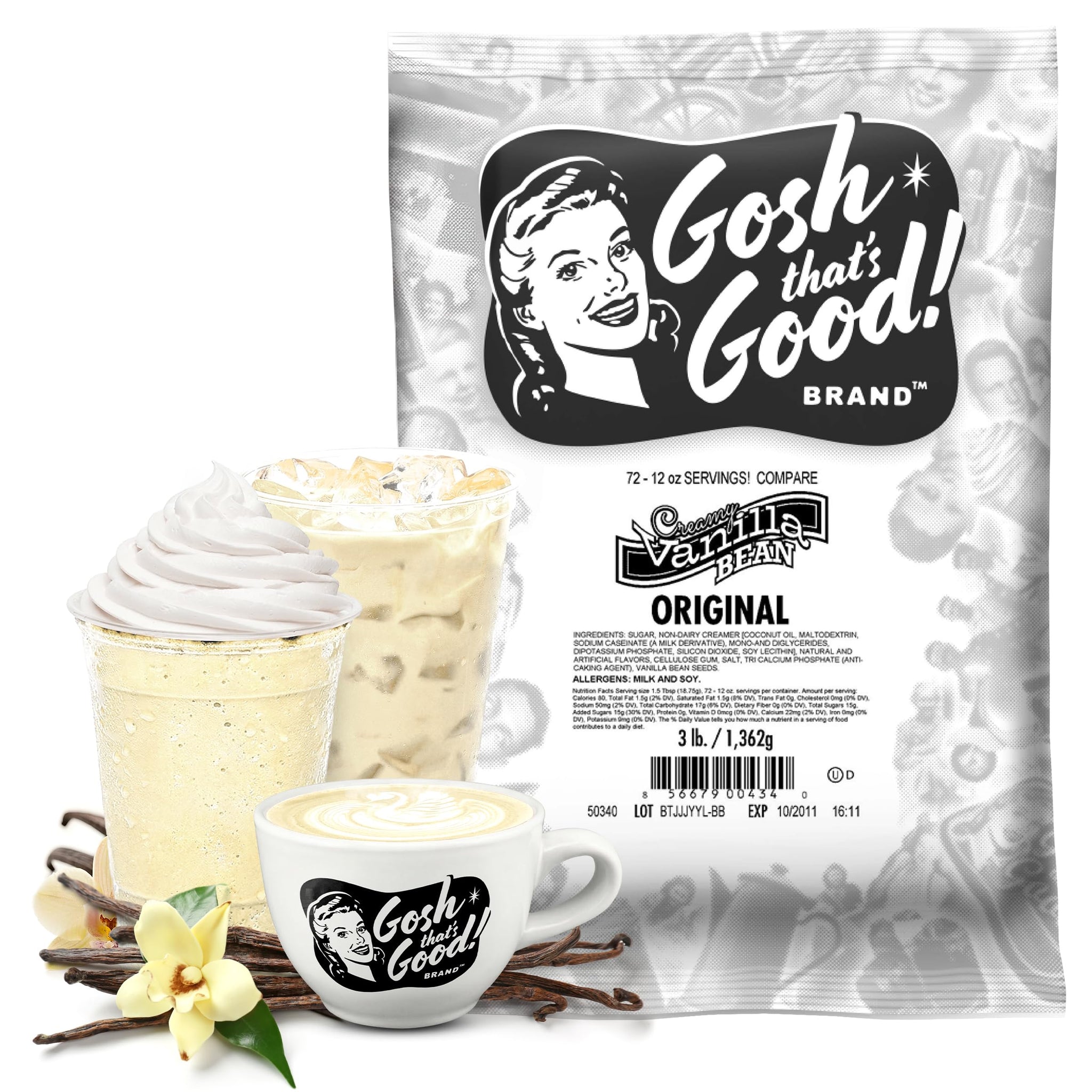 Gosh That’s Good! Creamy Vanilla Bean Flavor - 3 lb - No Syrups, No Preservatives