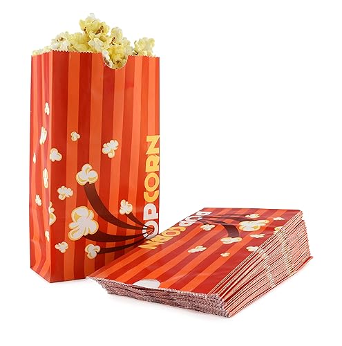 Snappy Popcorn Flat Bottom Theater Popcorn Bags, 46 oz, 100 Count