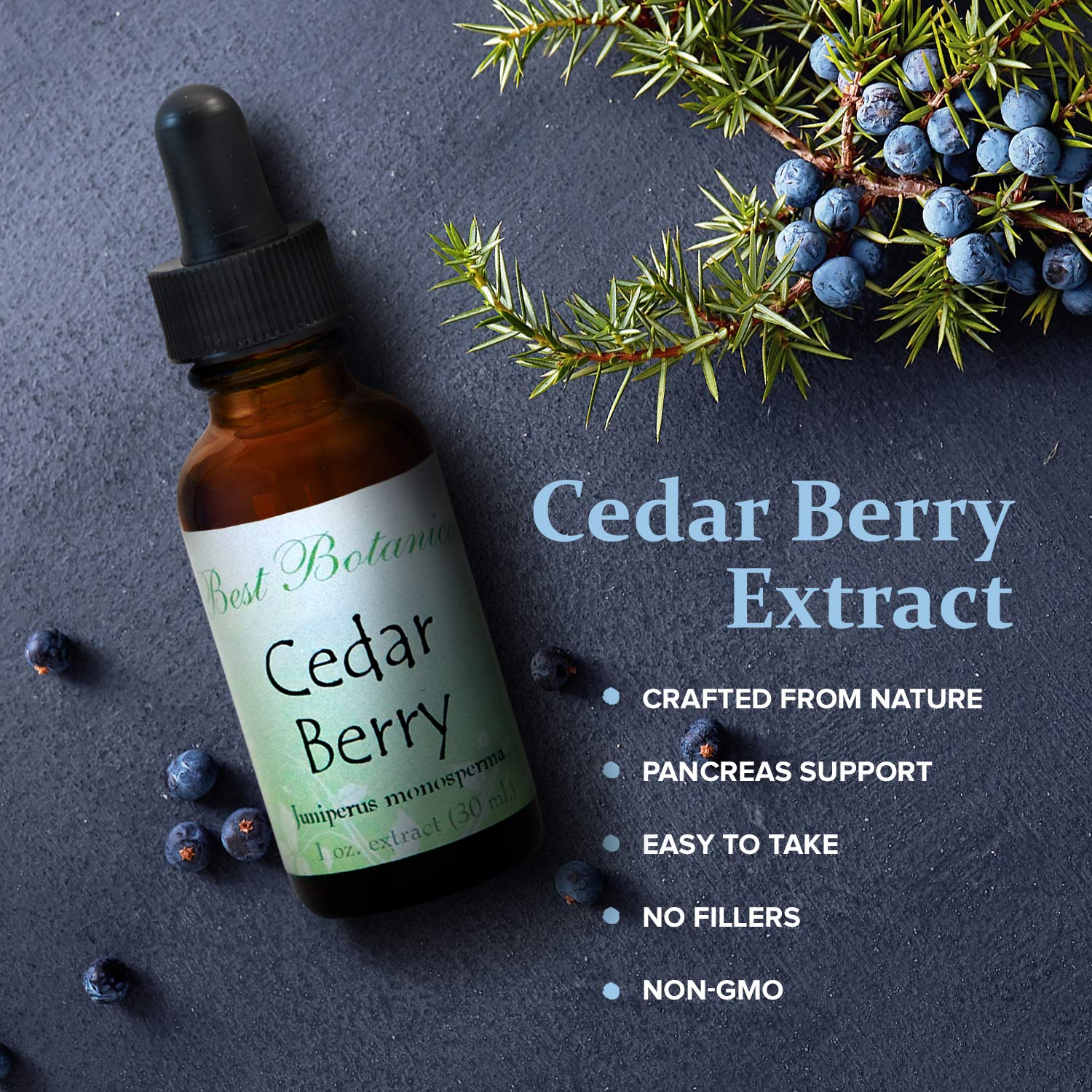 Best Botanicals Cedar Berry Extract 1 oz.