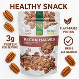Sunhill Naturals Raw Pecan Halves | Premium Unsalted Pecan Nuts | Healthy Snacking | Fresh Fancy Junior Mammoth Halves