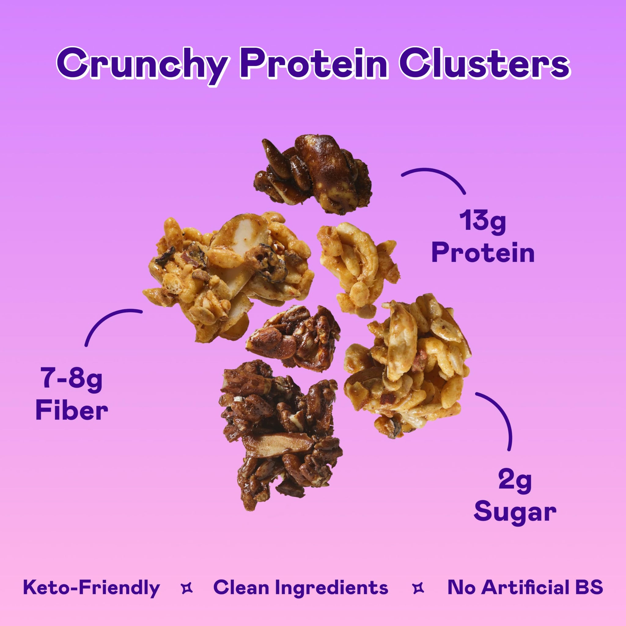 Magic Spoon High Protein Granola Low Sugar - 4 Pack: Mixed Berry, Dark Chocolate Almond, Peanut Butter, & Honey Almond - Low Carb Sugar Free Protein