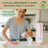 Reusable Paper Towels Washable Roll 29 Pack, 100% Soft Cotton Baby Wipes, Paperless Paper Towel Alternative, Zero Waste Napkins w/Wet Bag & Wash Cloth