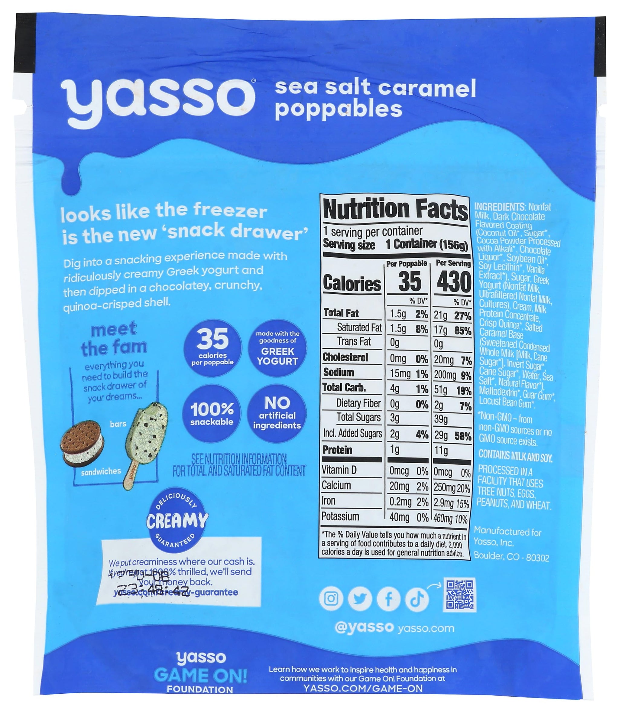 Yasso Sea Salt Caramel Poppables, 6.84 FZ