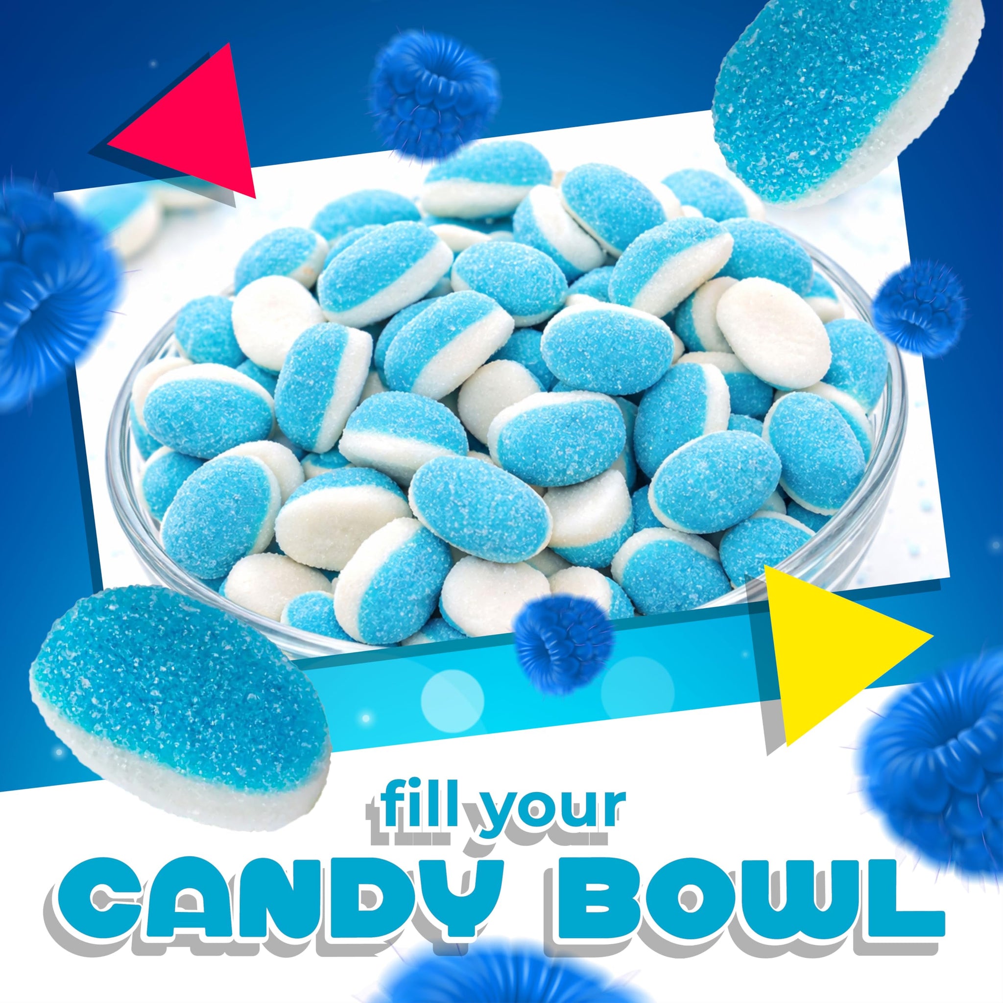 Blue Raspberry Puffs | Gummy Candy | 1 Lb Bag | Blue Candy for Baby Shower Favors & Gender Reveal Parties | Puffy Gummies for Goodie Bags & Cake