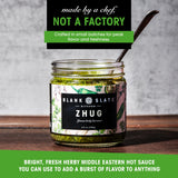 Blank Slate Kitchen Zhug (6 oz) | Spicy Middle Eastern Herby Green Hot Sauce (Yemeni Skhug) | Vegan & Gluten-free | Blend of Jalapenos, Cilantro