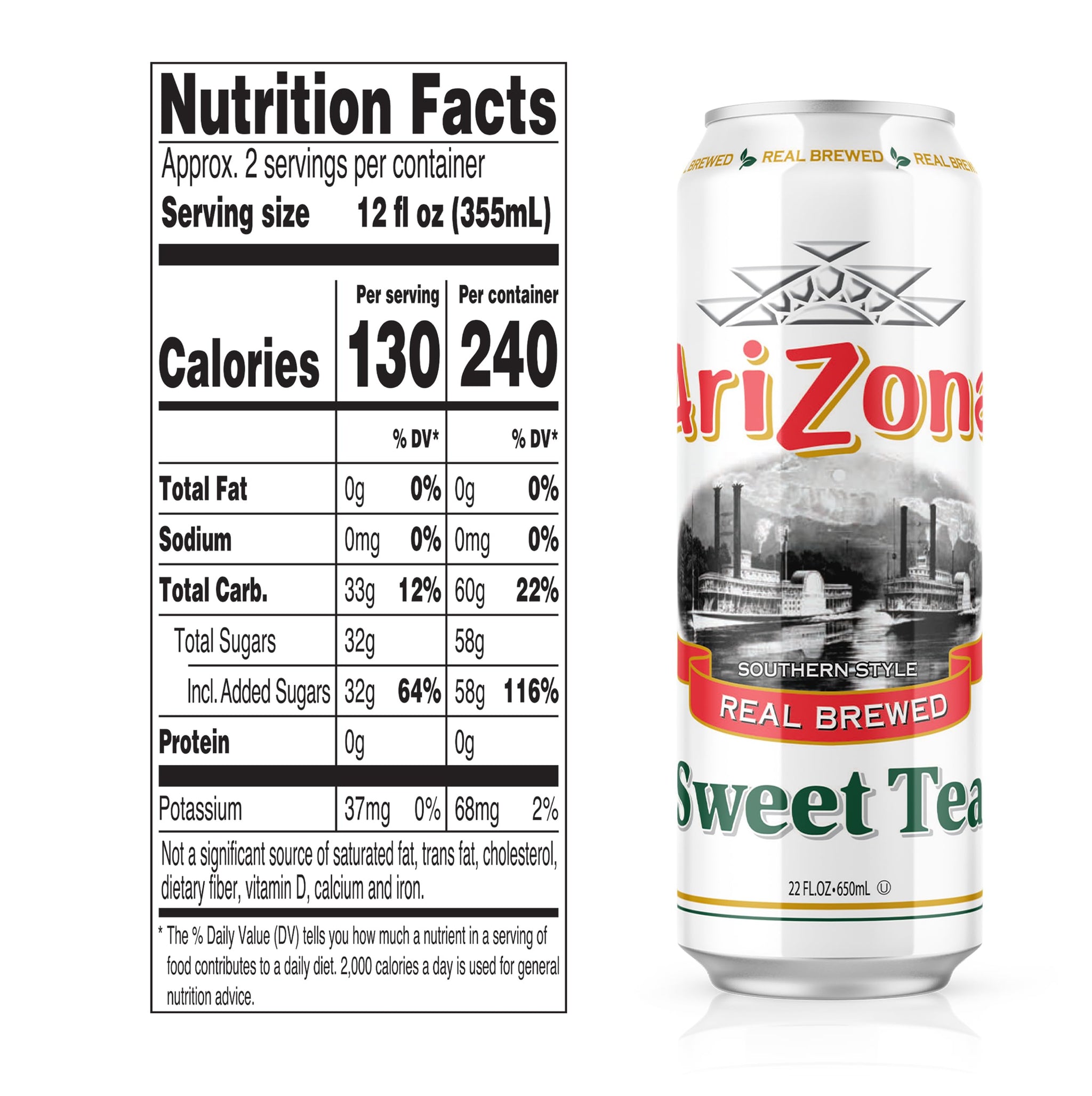 AriZona Sweet Tea - Big Can, 22 Fl Oz (Pack of 24)