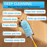50 Count Duster Refill for Swiffer Duster, Heavy Duty Duster Refills with 2 Handle, 360° Dusters Refills Kit with 4X Microfibers, Disposable Dusters