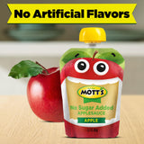 Mott's No Sugar Added Applesauce, 3.2 oz clear pouches, 4 count