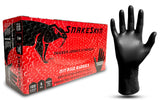 SNAKESKYN Black Nitrile Gloves 6-MIL THICK industrial grade 100/box Latex Free & Powder Free textured grip aka snakeskin - X-Large