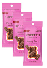 Kopper's MIilk Chocolate Gummy Bears 2oz Grab & Go Bag - Pack of 3