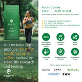 Purity Coffee EASE Low Acid Dark Roast Whole Bean (5lb Bag) | Specialty-Grade USDA Organic Arabica Blend | Third Party Tested for Mold, Mycotoxins