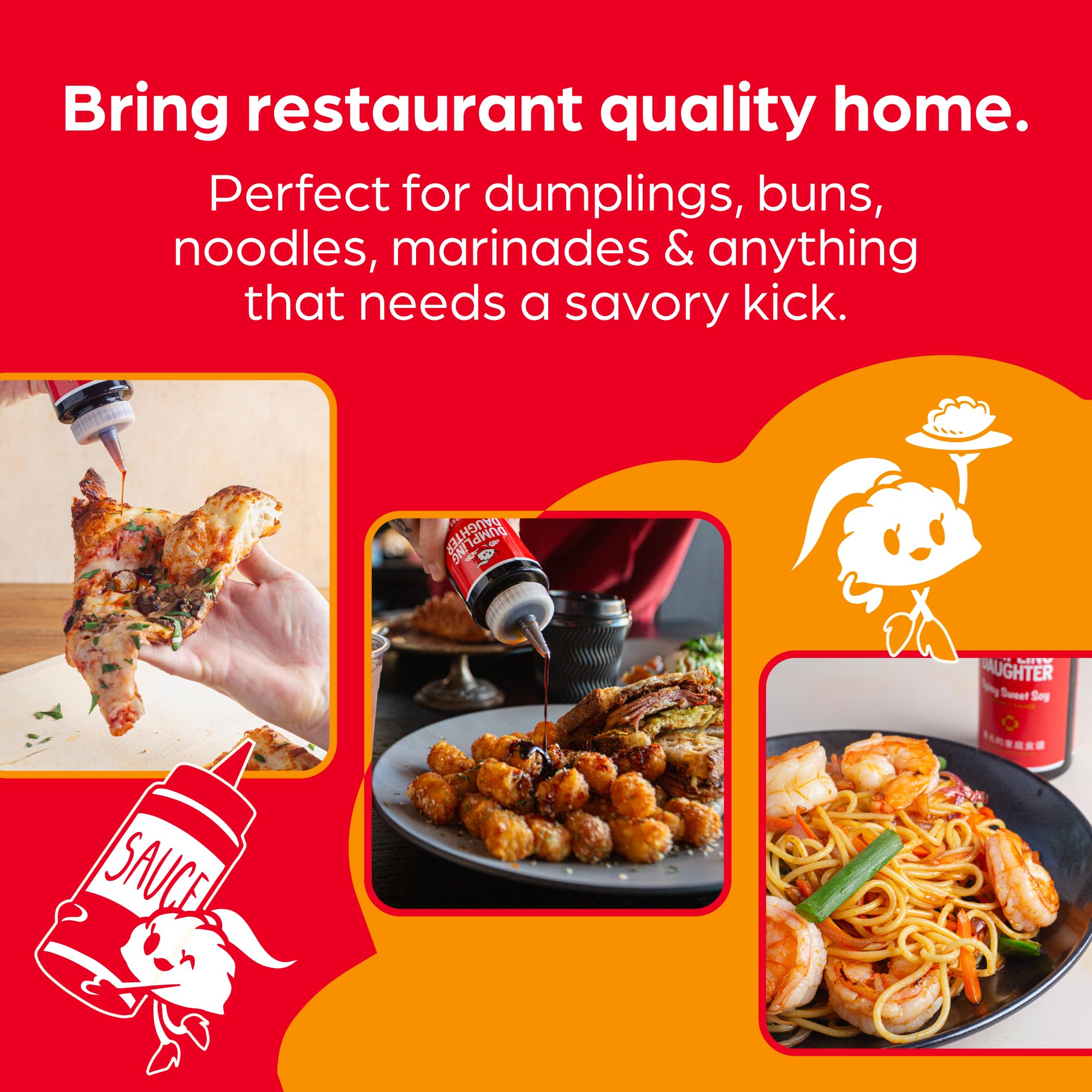 Dumpling Daughter - Spicy Sweet Soy - Brown Sugar Sweetened Dumpling Sauce Balanced with Spicy Chili Oil (16 Fl Oz, Spicy Sweet Soy)