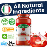 La San Marzano Roasted Garlic Sauce, 24 oz, Pasta Sauce Made in Italy, All Purpose Tomato Premium Quality, All Natural, Mediterranean Diet, Non GMO