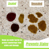 Granite Plus (Cleaner & Sealer) Deep Cleans & Seals All Natural Stone Countertops + Ultimate Grout Cleaner with Brush - Safe for Natural Stone - Acid