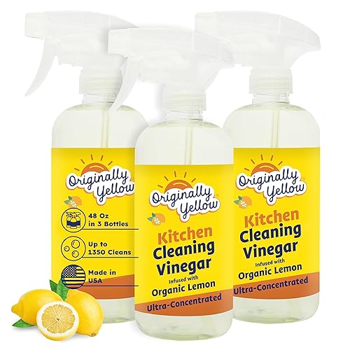 Originally Yellow Plant-Based Kitchen Cleaner | Powered by Natural Vinegar & Infused with Organic Lemon | Multipurpose Kitchen Counter Cleaner Works
