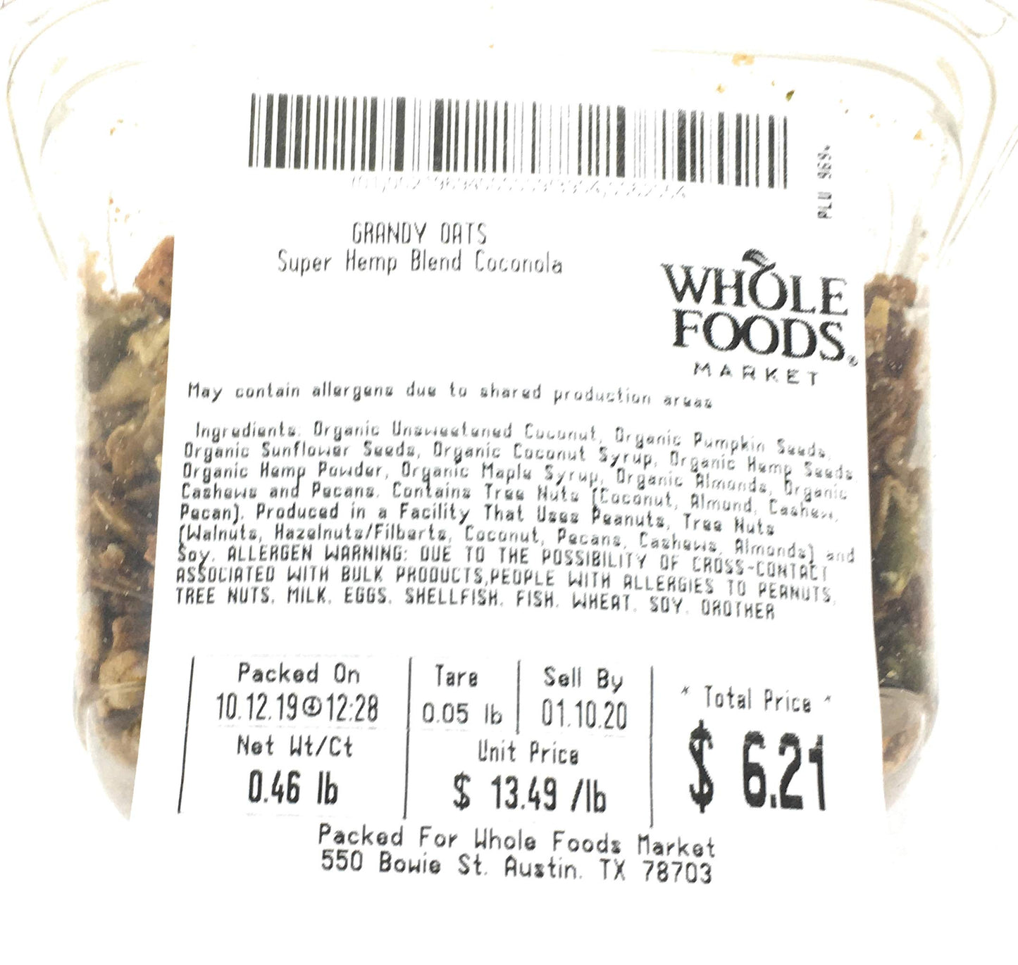 GRANDY OATS Organic Super Hemp Blend Coconola