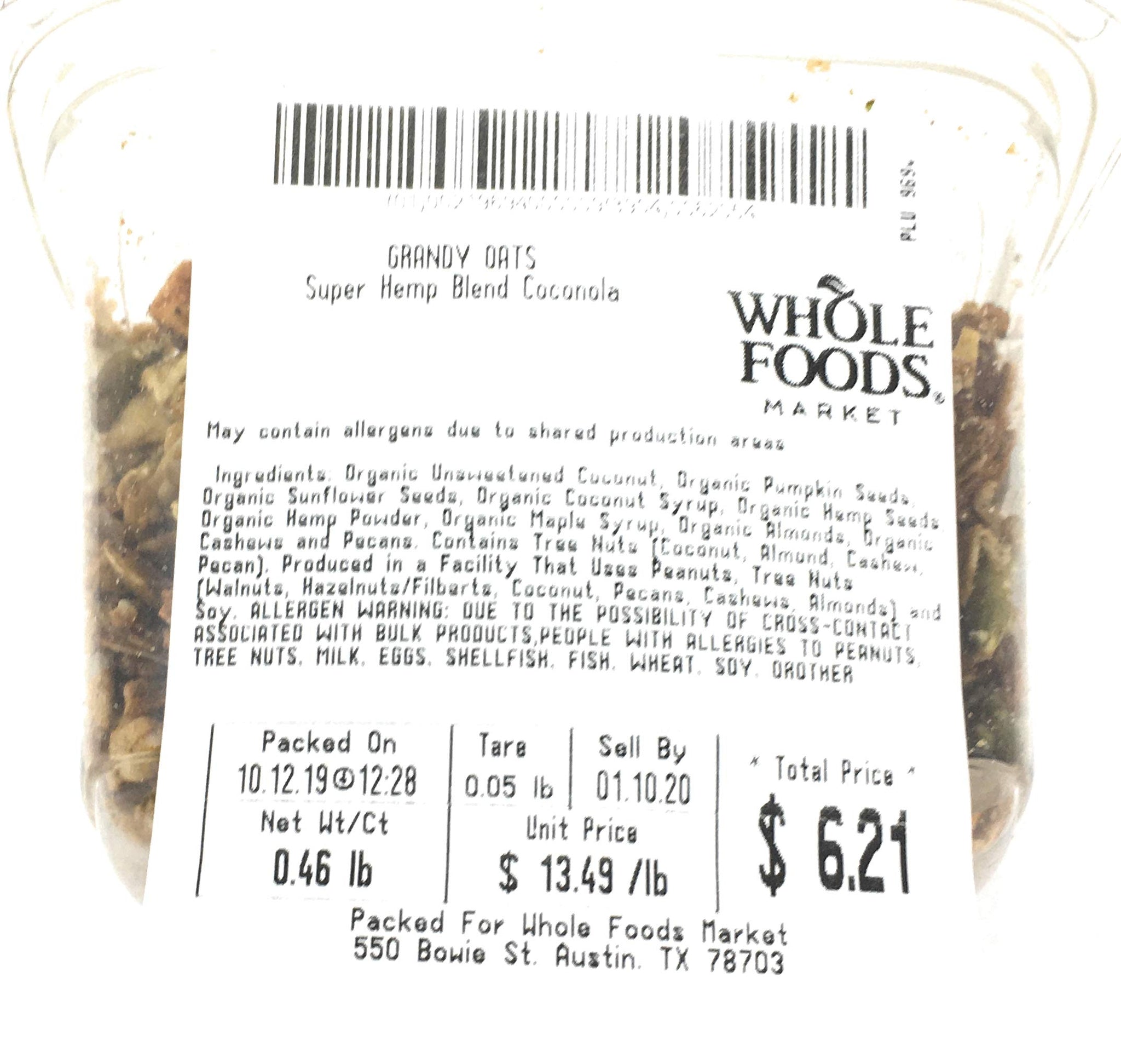 GRANDY OATS Organic Super Hemp Blend Coconola