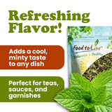 Food to Live - Organic Spearmint Leaves, 1.5 Pounds - Dried, Cut & Sifted. Great for Herbal Tea. Non-GMO. Caffeine-free. Non Irradiated. Keto.
